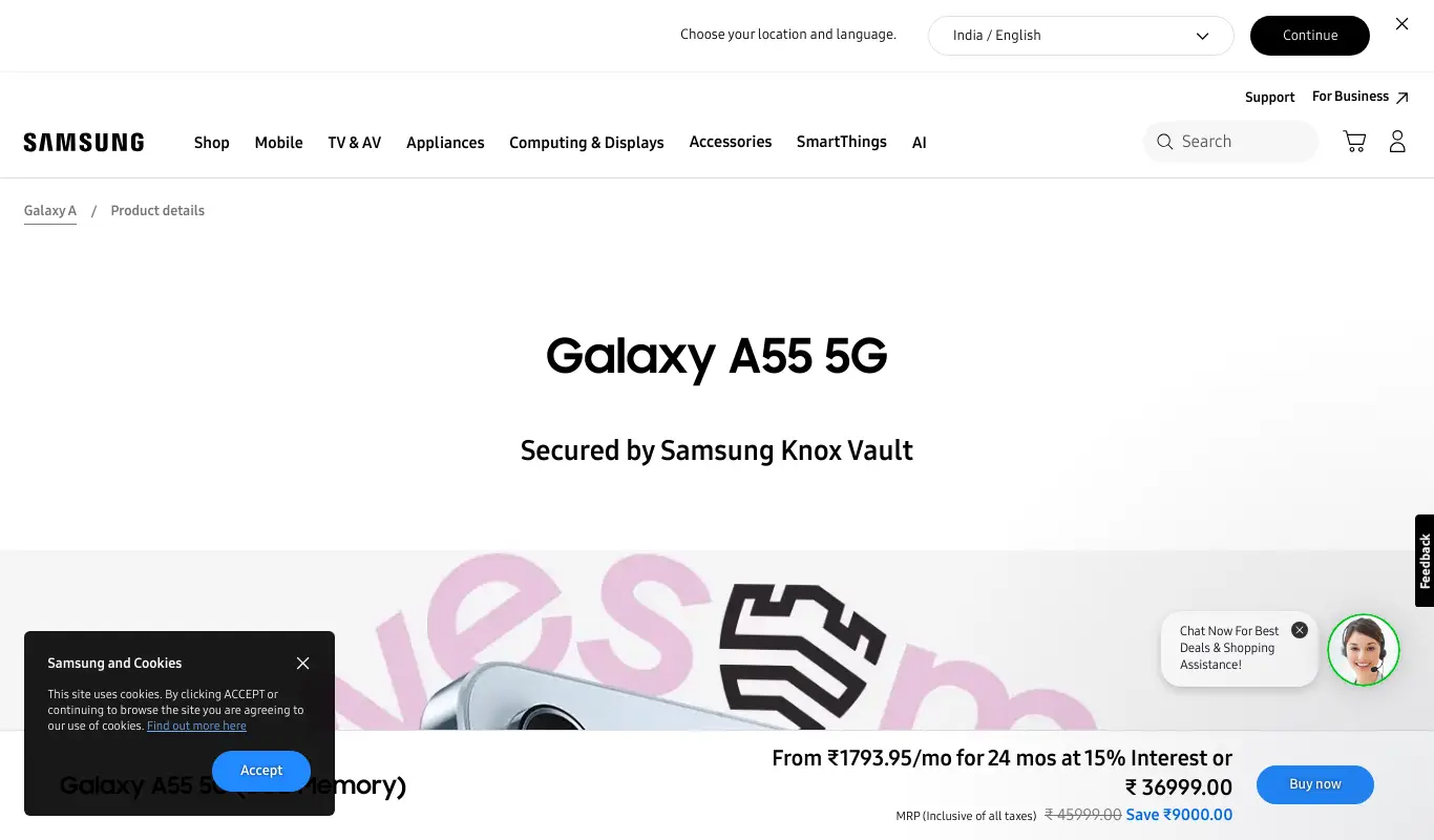Samsung Galaxy A55 5G 8GB Memory Exchange Offer