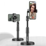 36% OFF: pTron Mount DSM1 360° Rotating Mobile Phone Desktop Stand, 24cm-32cm Adjustable Height, Sturdy & Stable Microphone Style Design, Lightweight, Portable & Easy Install (Black)