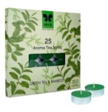 35% OFF: IRIS Green Tea Fragrant Aroma Wax Tealights (19 cm x 1.7 cm x 19 cm, Green, Set of 25)
