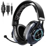 45% OFF: Eksa E3000 Gaming Wired Over Ear Headphones With Mic With Stereo With Noise Cancelling Mic, Led Light With For Mobile, Laptop, Pc, Ps4, Ps5, Xbox One (Silver)