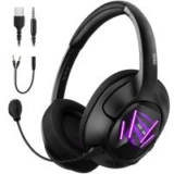 63% OFF: EKSA E3 PC Headphones with Microphone, Mobile Gaming Headphones with Virtual 7.1 Surround, 3.5mm Wired Office Computer Headset with Detachable Noise Cancelling Mic, Ultra Lightweight Comfortable USB Gaming Headset For Switch, Mobile, PC, PS4/PS5, Xbox One, Laptop (Purple)